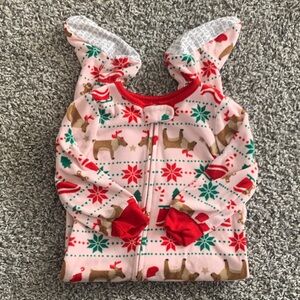 Carter's Pink Reindeer and Snowflake Onesie